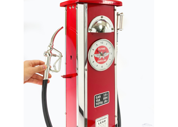 Flying A Red Gas Pump Lamp and Clock