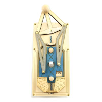 Art Deco Kinetic Wood Toggle Light Switch Cover (Blue)