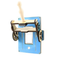 Steampunk Gear Lever Rocker Decora Switch Cover Plate - Electric Blue