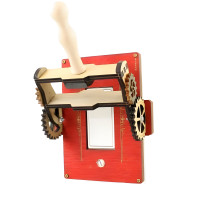 Knife Switch Style Rocker Light Switch Cover with Moving Gears (Red)