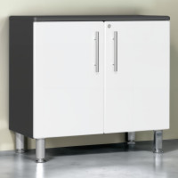 White Modular 36 in 2-Door Locking Base Garage Cabinet by Ulti-Mate
