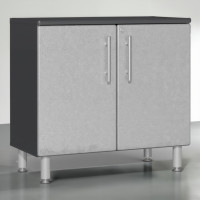 Silver Modular 35.5 in Wide 2-Door Locking Base Garage Cabinet