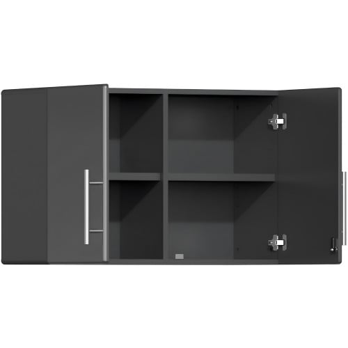 Grey Modular 2-Door Locking Garage Wall Cabinet 35.5 Inch Wall Mounted