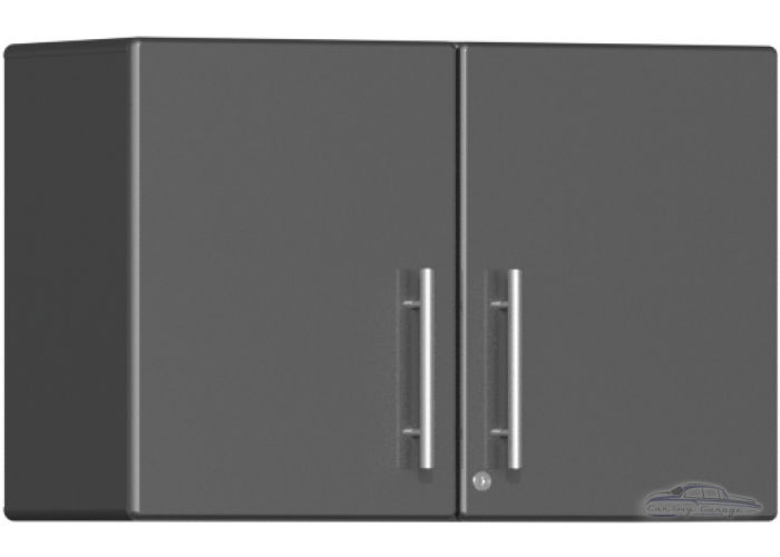 Graphite Grey Wood Oversized Partitioned 2-Door Wall Cabinet