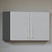 Silver Modular Locking Oversized Wall Mounted Garage Cabinet
