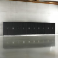 Black Modular 10-Piece Tall Garage Closet Cabinet Set