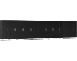 Midnight Black Metallic MDF 10-Piece Tall Cabinet Set
