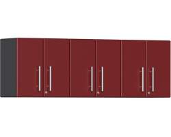 Ruby Red Metallic MDF 3-Piece Wall Cabinet Kit