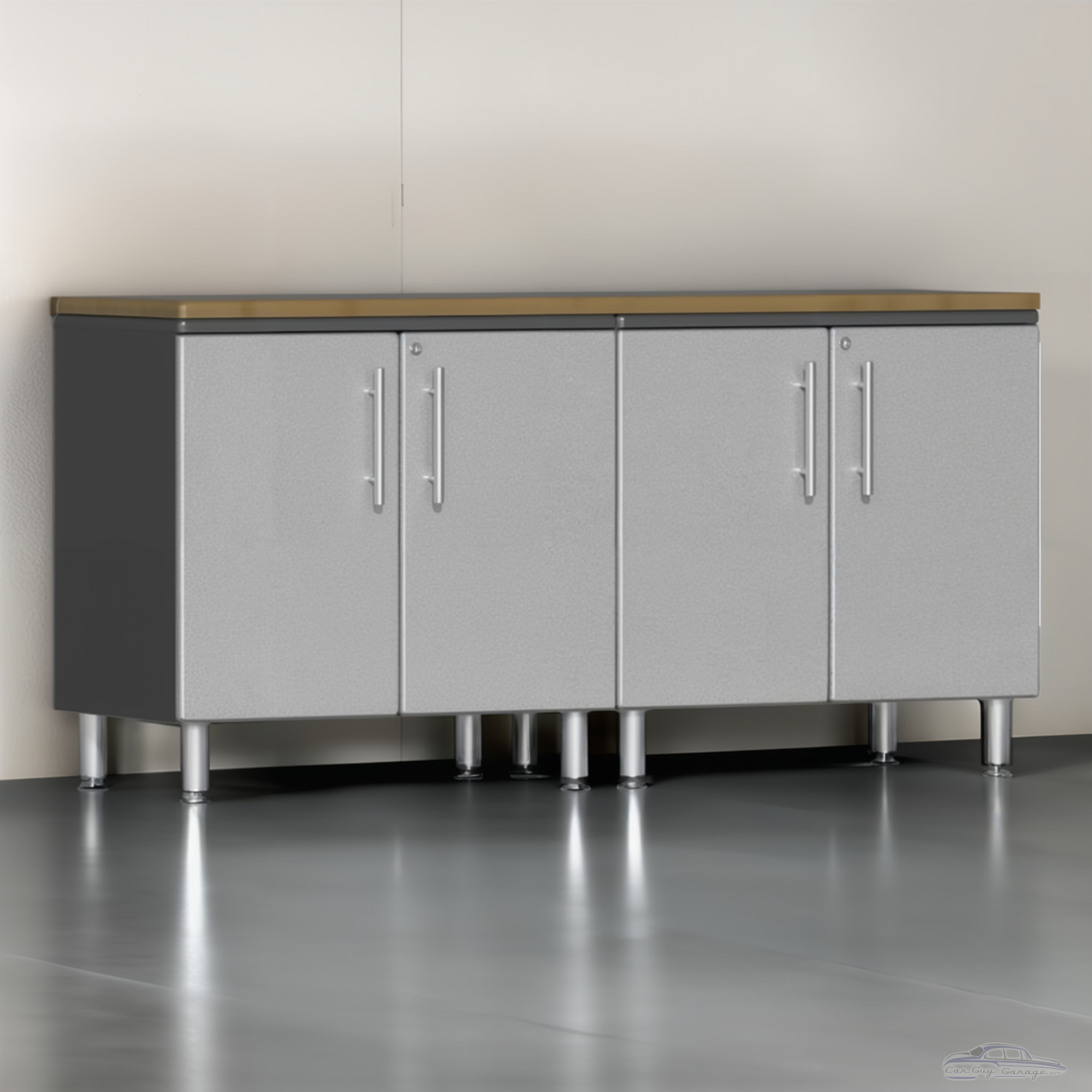 Silver Modular 3 Piece Workstation Kit - Garage Storage Solution