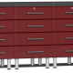 Red Modular 8 Piece Dual Workstation Kit