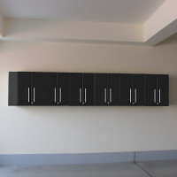 Black Modular 6-Piece Locking Garage Wall Cabinet Set (24x24x14)