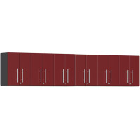 Red Modular 6 Piece Garage Wall Cabinet Set