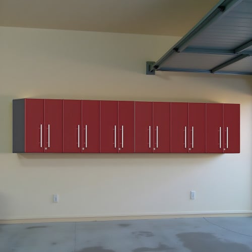 Red Modular 6 Piece Garage Wall Cabinet Set