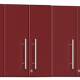 Ruby Red Metallic MDF 6-Piece Wall Cabinet Set