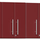 Red Modular 6 Piece Wall Cabinet Set