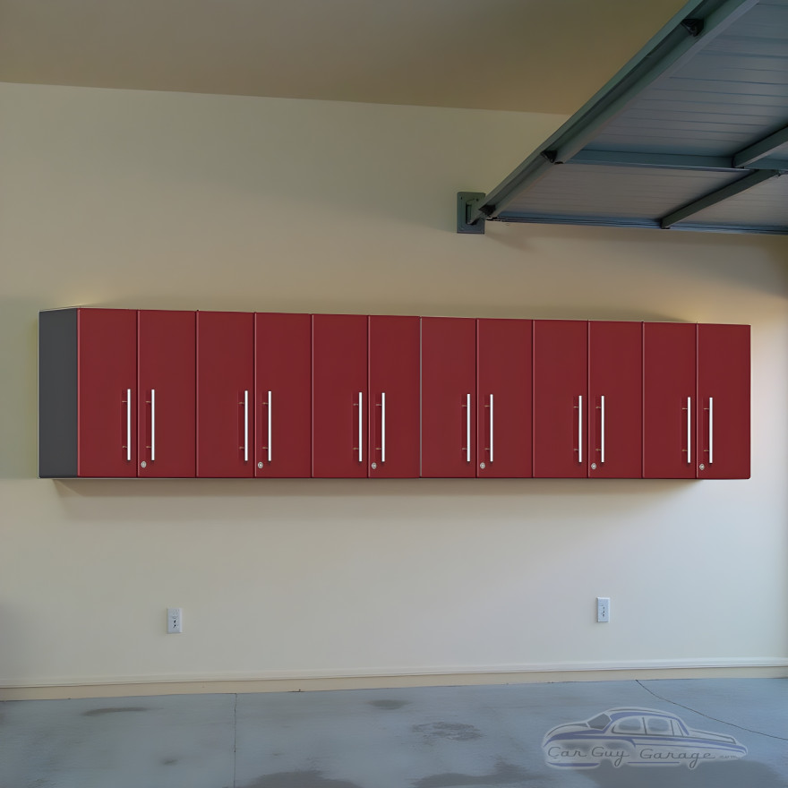 Red Modular 6-Piece Garage Wall Cabinets, 24 in, Locking, Soft-Close