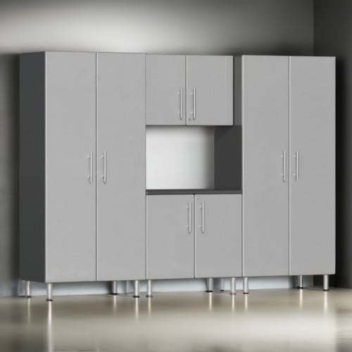 Silver Modular 4 Piece Kit of Garage Cabinets