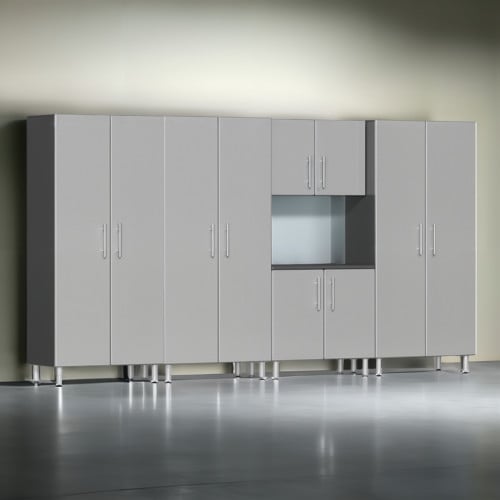 Silver Modular 5 Piece Kit of Garage Cabinets
