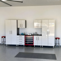White Modular 6-Piece 118 in. Garage Cabinet Set with Tall Closets