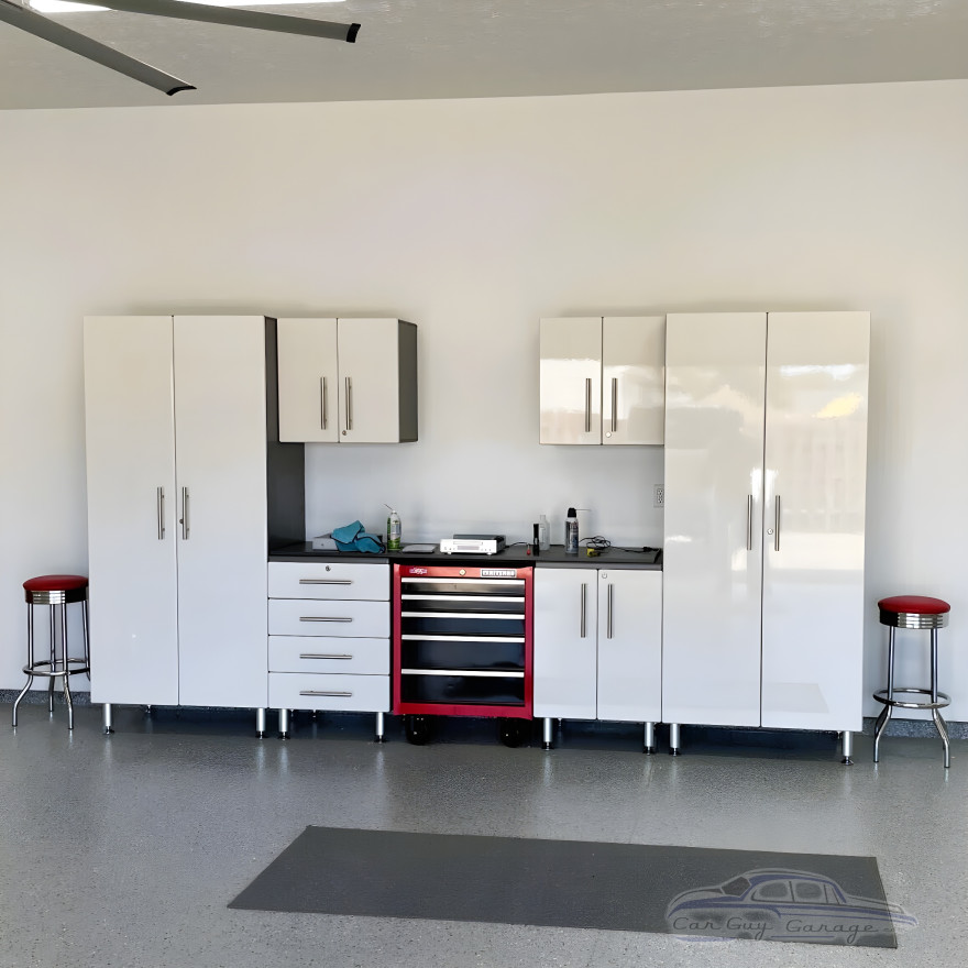White Modular 6-Piece 118 in. Garage Cabinet Set with Tall Closets