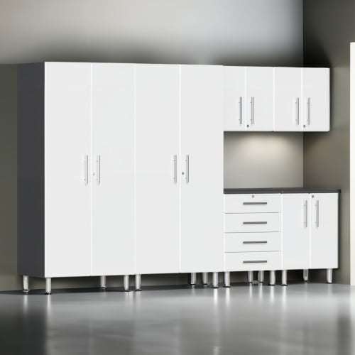 White Modular 6 Piece Kit of Garage Cabinets