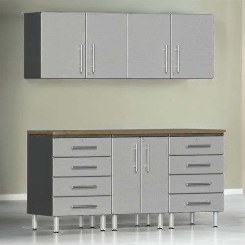 Silver Modular 6 Piece Garage Workstation Set