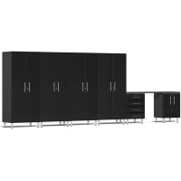Black Modular 7 Piece Set of Garage Cabinets