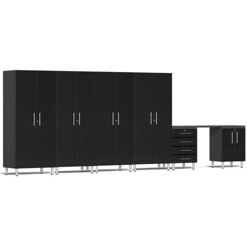 Black Modular 7 Piece Set of Garage Cabinets
