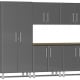 Graphite Grey Metallic MDF 8-Piece Kit with Bamboo Worktop