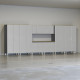 Silver Modular Ulti-Mate 9-Piece Garage Cabinet Kit with Worktop