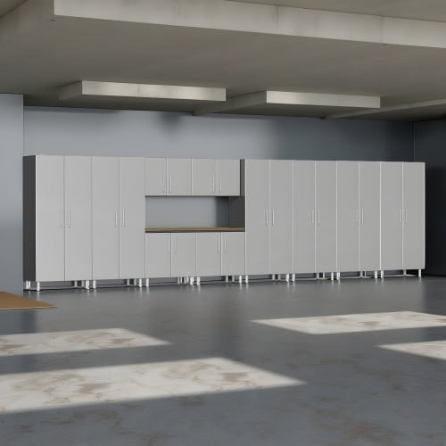 Silver Modular 11 Piece Set of Garage Cabinets