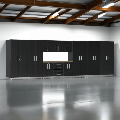 Black Modular 12 Piece Set of Garage Cabinets
