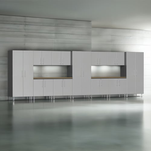 Silver Modular 13 Piece Set of Garage Cabinets