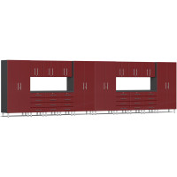 Red Modular 18 Piece Set of Garage Cabinets