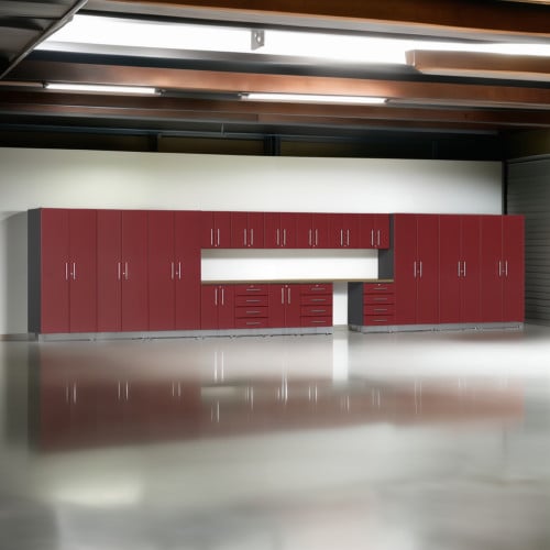 Red Modular 19 Piece Garage Cabinet Super-Set