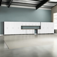 White Modular 19-Piece Ulti-Mate Garage Cabinet Set with Workbench