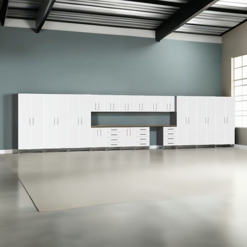 White Modular 19 Piece Garage Cabinet Super-Set