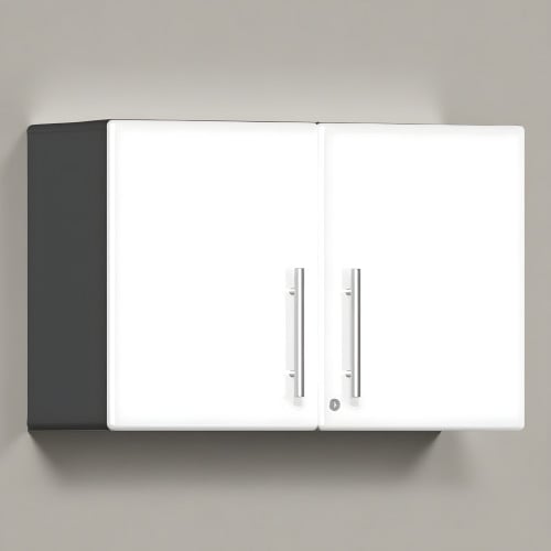 White Modular Oversized Partitioned 2-Door Garage Wall Cabinet