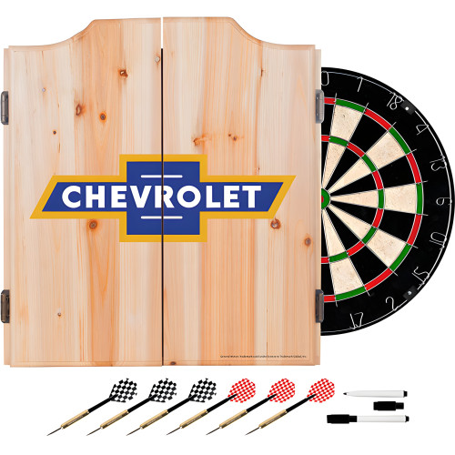 Chevrolet Dart Cabinet Set with Darts and Board - Super Service