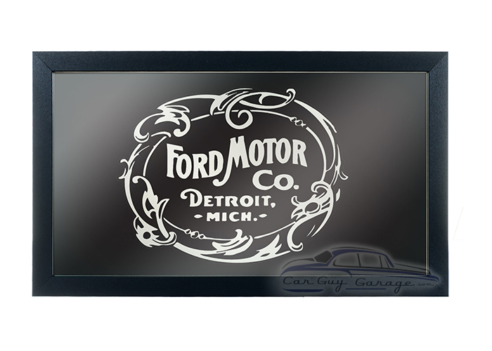 Ford Framed Logo Mirror - Vintage 1903 Ford Motor Co. Black