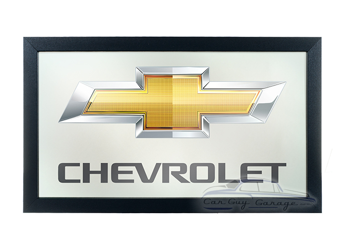 Chevy Chevrolet Bow Tie Framed Mirror