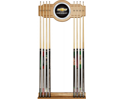 Chevrolet 2 piece Wood and Mirror Wall Cue Rack