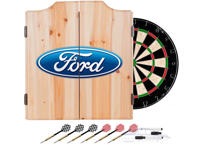 Ford Dart Cabinet Set with Darts and Board - Ford Oval