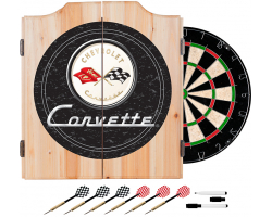 Corvette C1 Dart Cabinet Includes Darts and Board - Black
