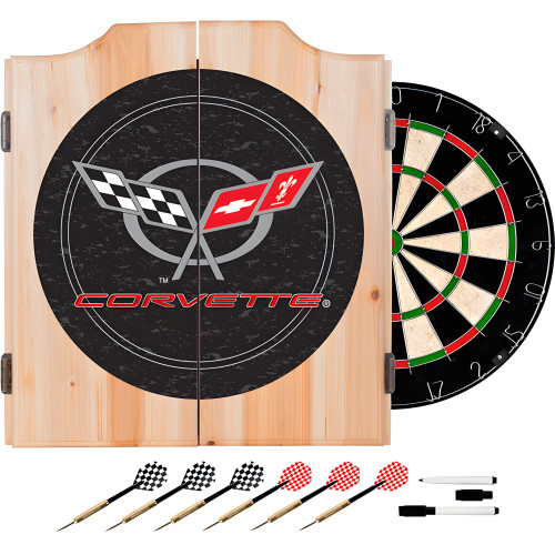 Corvette C5 Dart Cabinet Includes Darts and Board