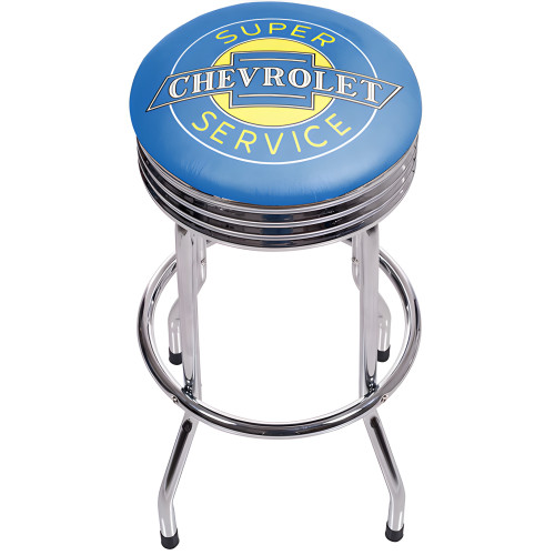 Chevrolet Chrome Ribbed Shop Stool - Super Service
