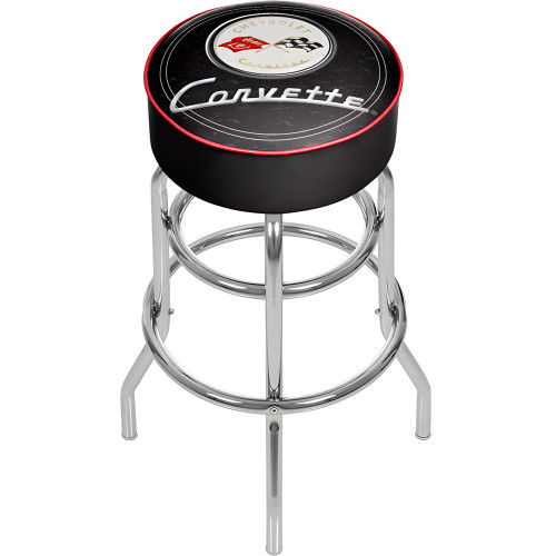 Corvette C1 Padded Shop Stool - Black