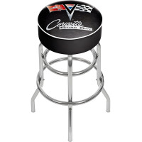 Corvette C2 Black Padded Swivel Shop Stool