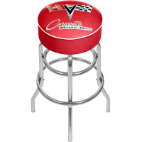 Corvette C2 Red Padded Swivel Shop Stool