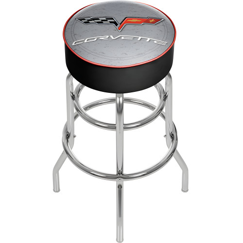 Corvette C6 Padded Shop Stool - Silver